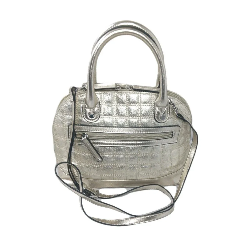 Vintage Tignanello Quilted Leather Handbag Mini Dome Gold Crossbody Bag
